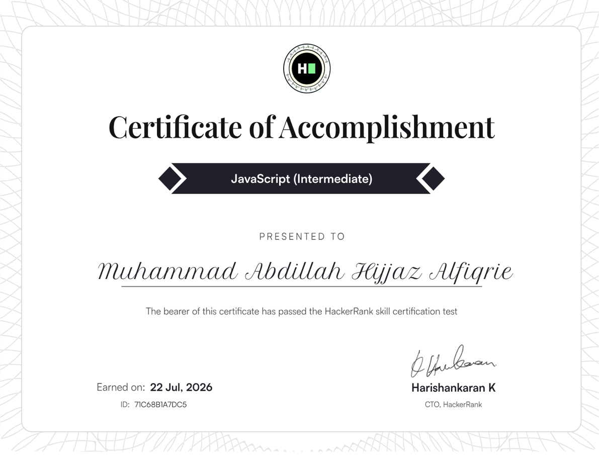 HackerRank JavaScript Certification